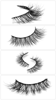 Long Mink Fur Real Hair False Eyelashes Wear Comfort Thickness 0.07mm