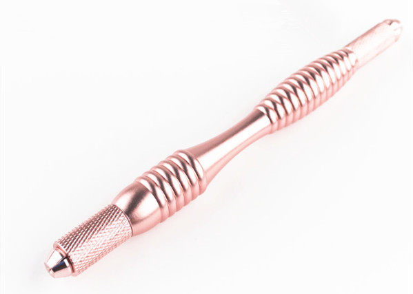 Double Head Disposable Microblading Pen , Rose Gold Eyebrow Embroidery Pen
